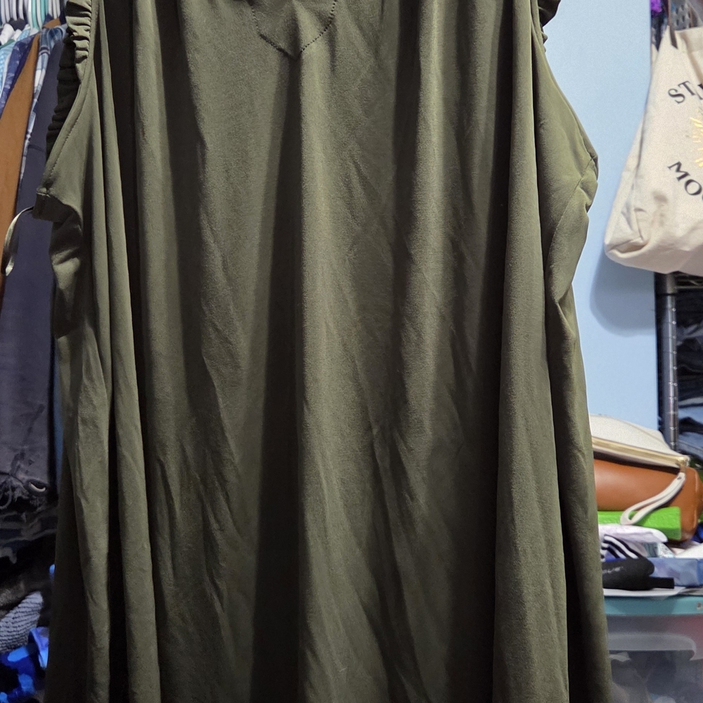 Michael Kors Dark Green Ruffled Dress